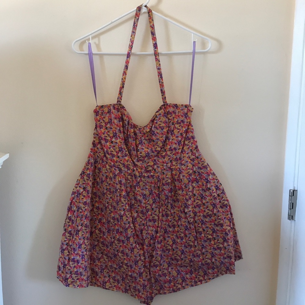 Multi color floral romper