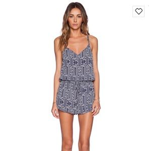 Tori Praver swimwear romper. Color: Jaipur indigo.