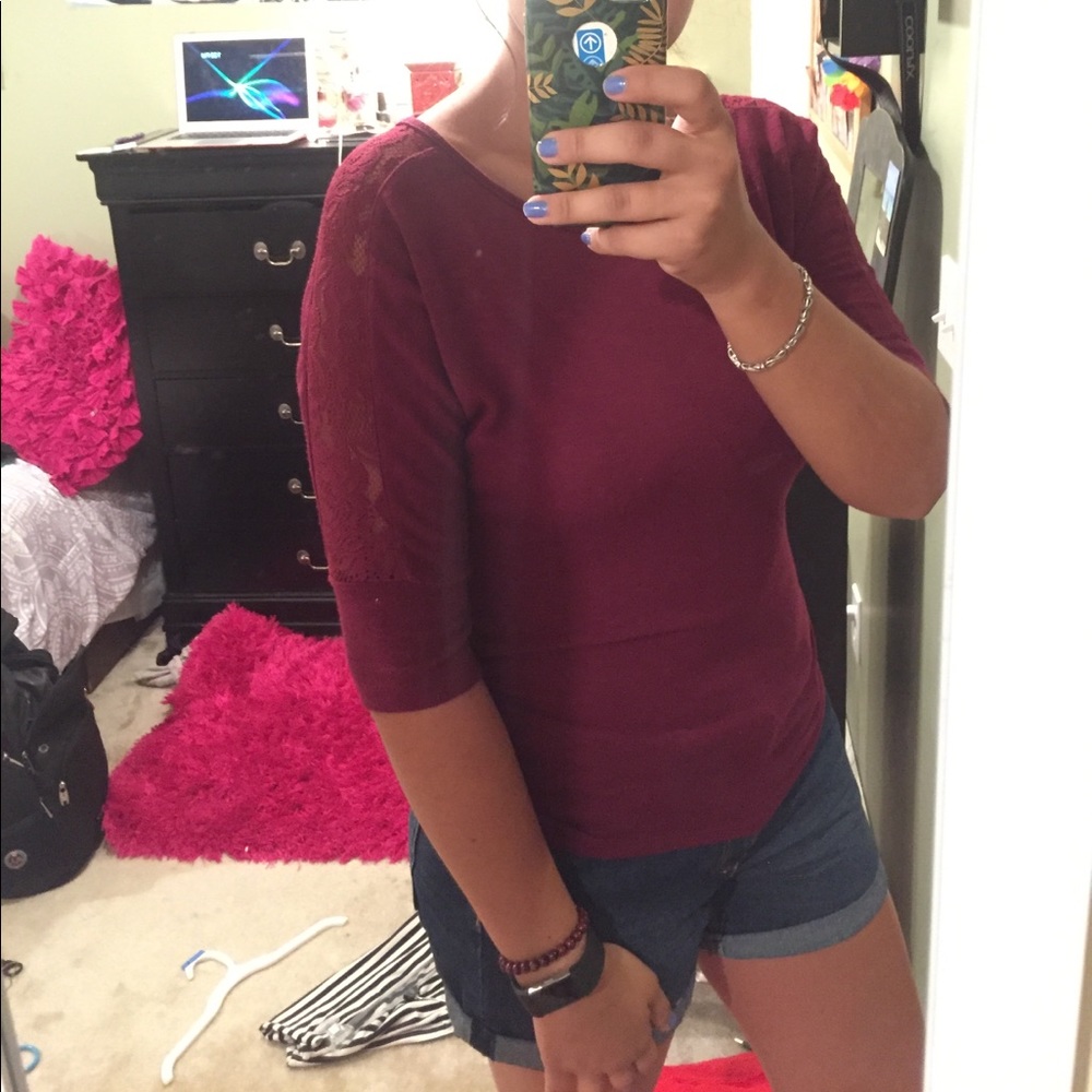 Maroon cinched top