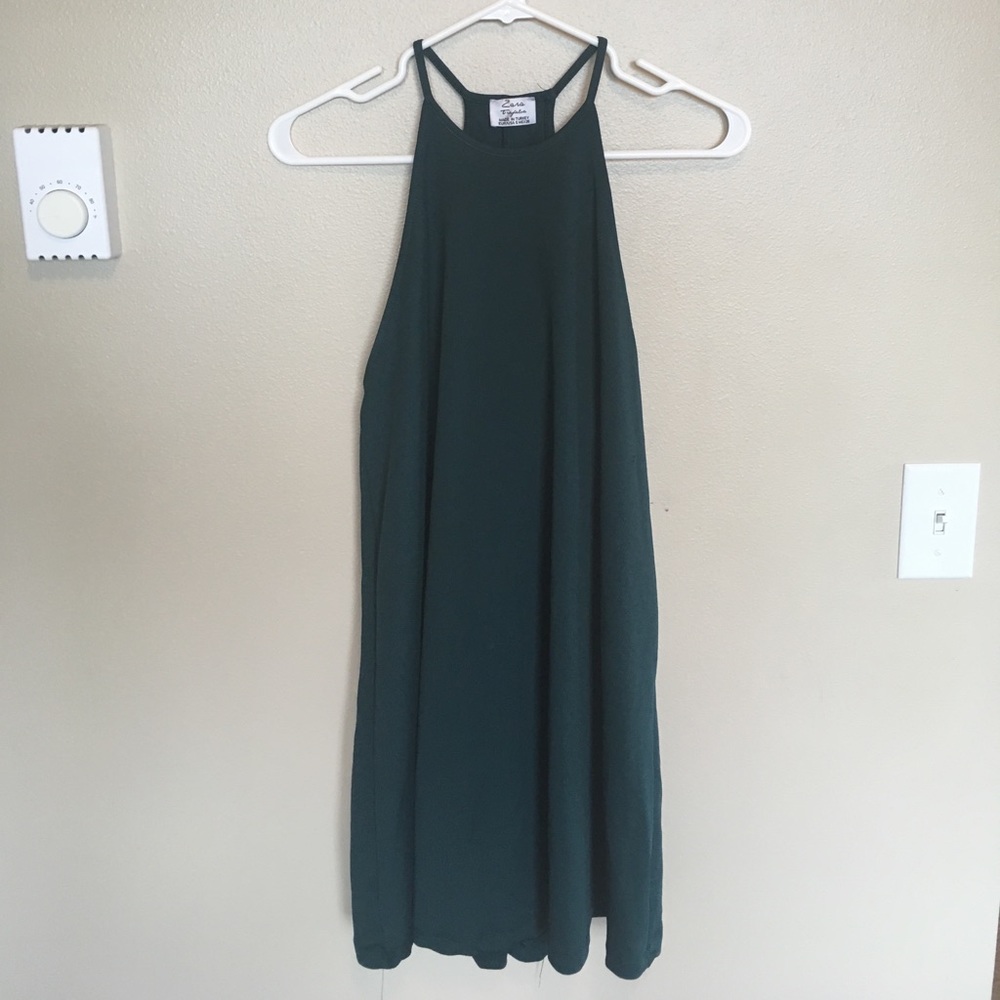 Olive green ZARA halter dress