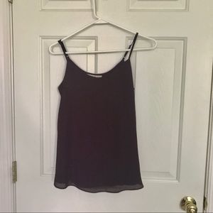 burgundy chiffon tank top