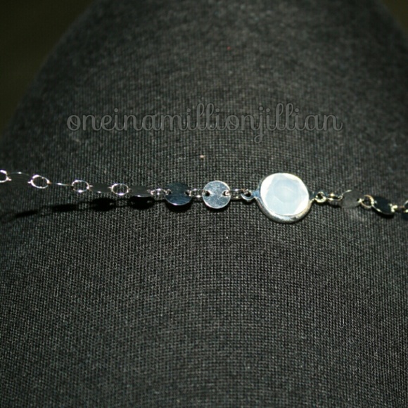 Short Silver Disk Necklace - Picture 3 of 3