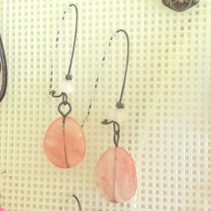 Pink drop earrings