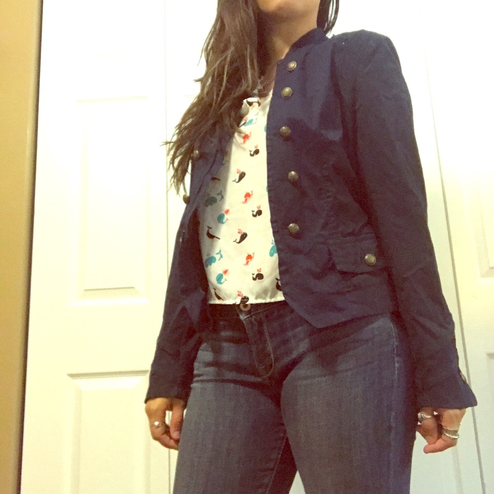 Structured Jacket Adorned with Buttons