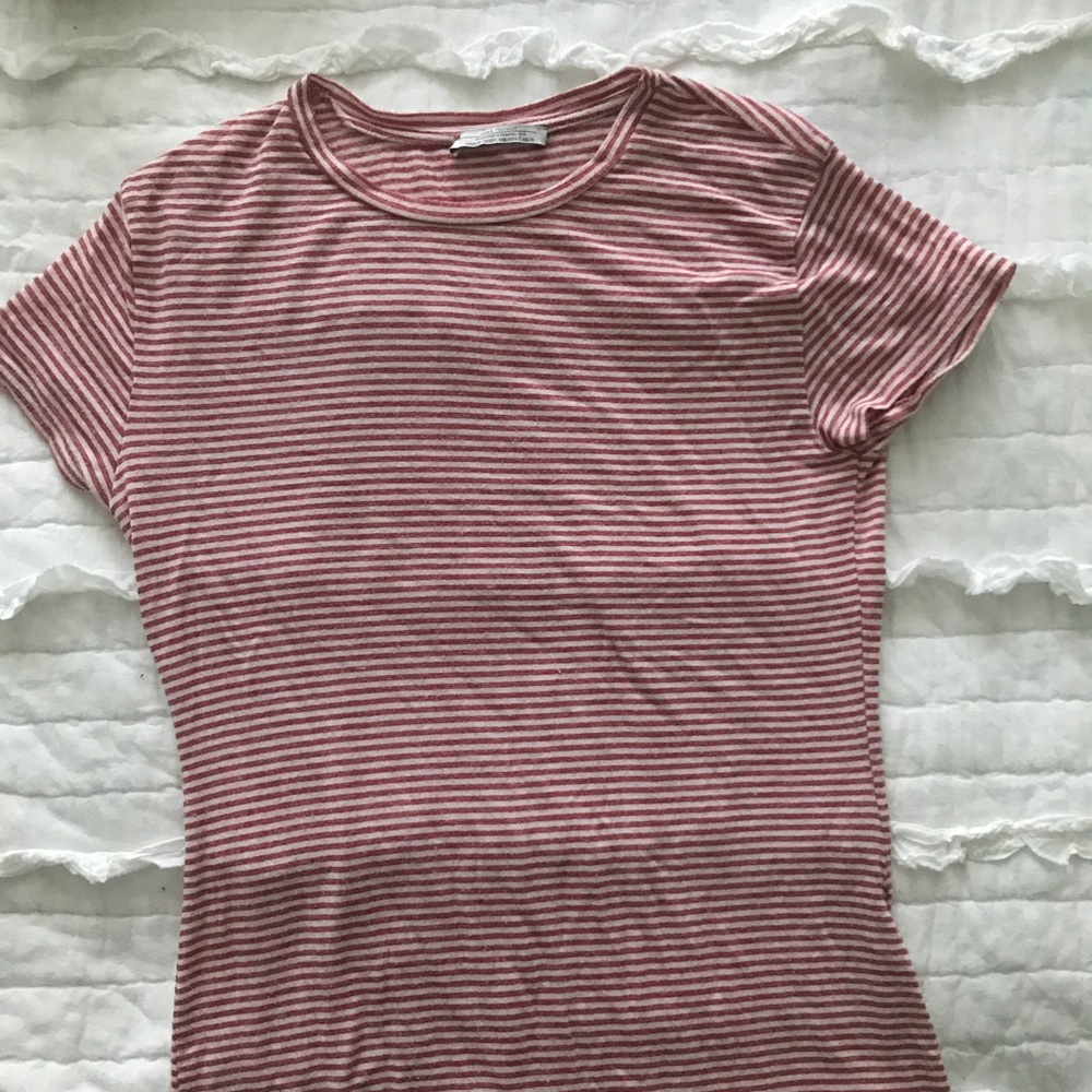 ZARA STRIPE TOP RED