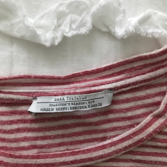 ZARA STRIPE TOP RED - Picture 2 of 2