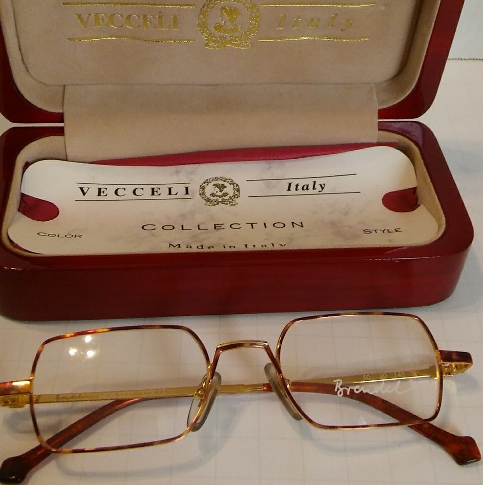 Mens 22k gold BASIRELI SQUARE VINTAGE EYEGLASSES
