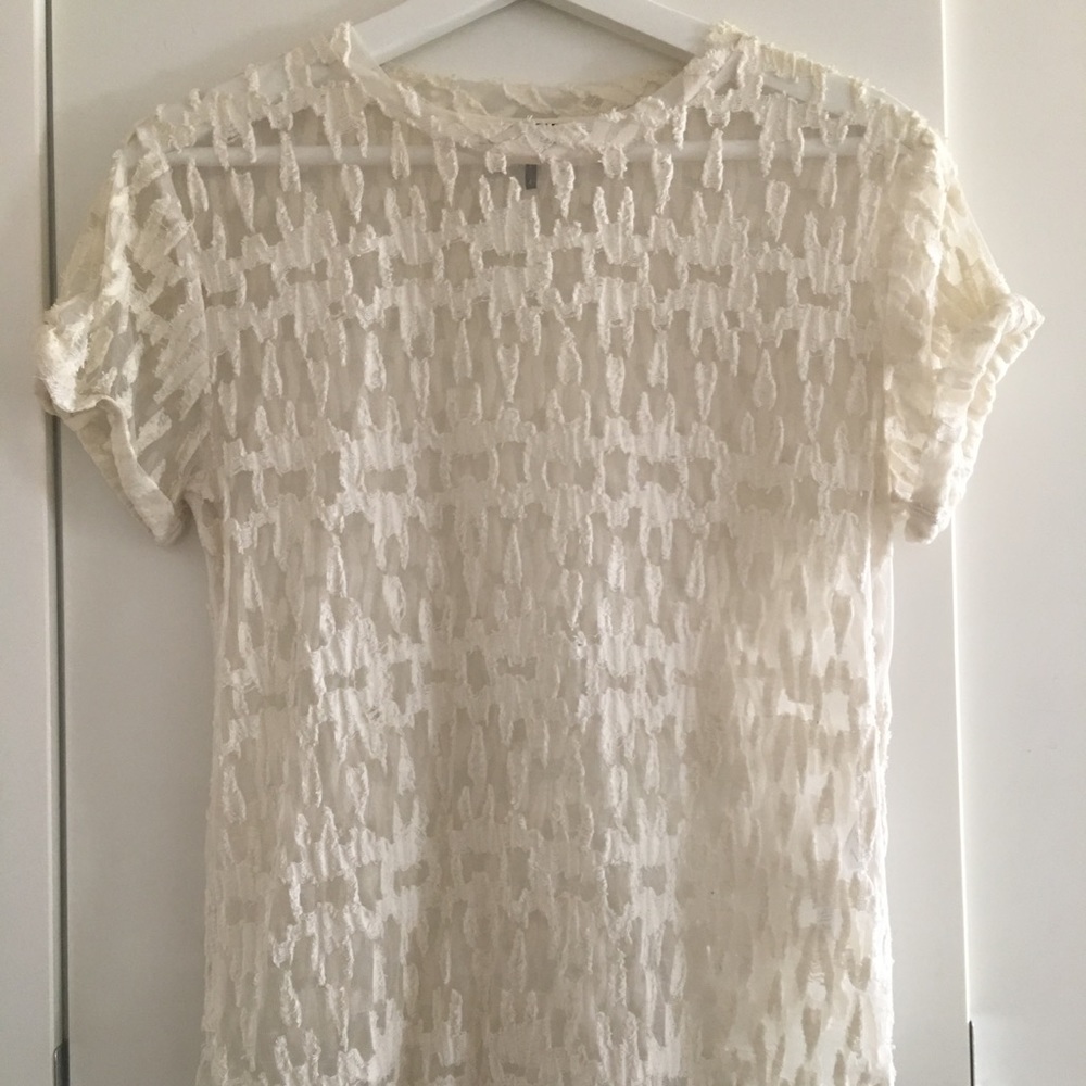 Maje white top with embroidery