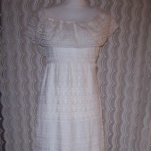 NWT Gianni Bini Ivory Lace Maxi Dress Sz XS
