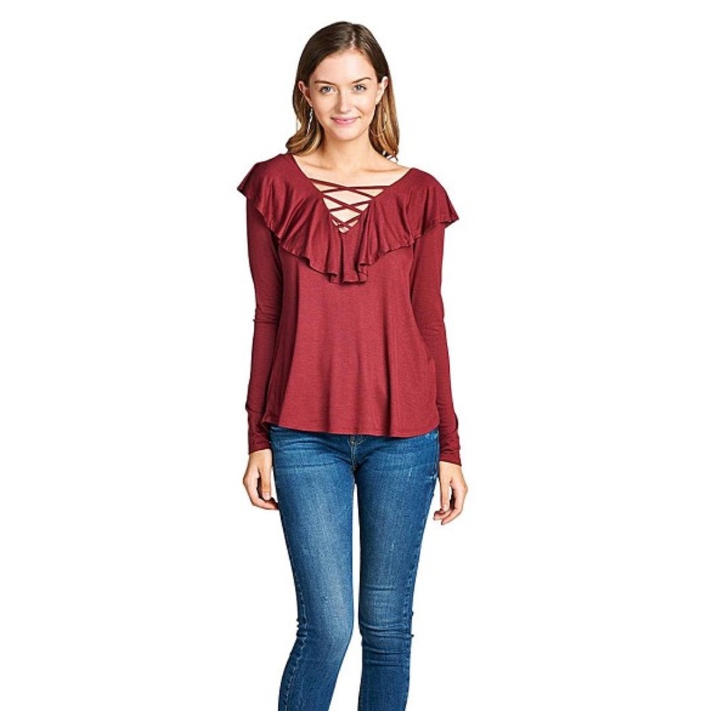 Ruffle knit top