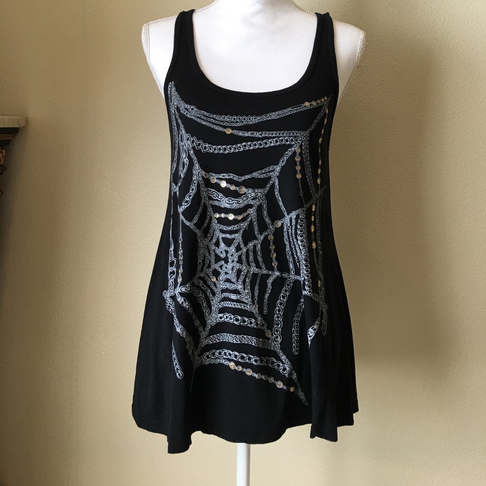Lauren Moshi Chain Spider Web Top
