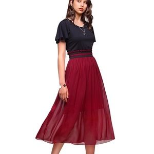 Summer classic casual short sleeve midi dress