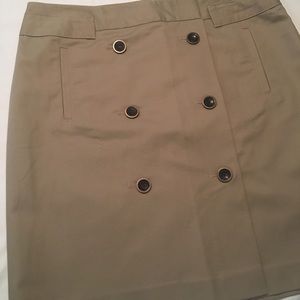 Ann Taylor Military Button Style Wrap Skirt