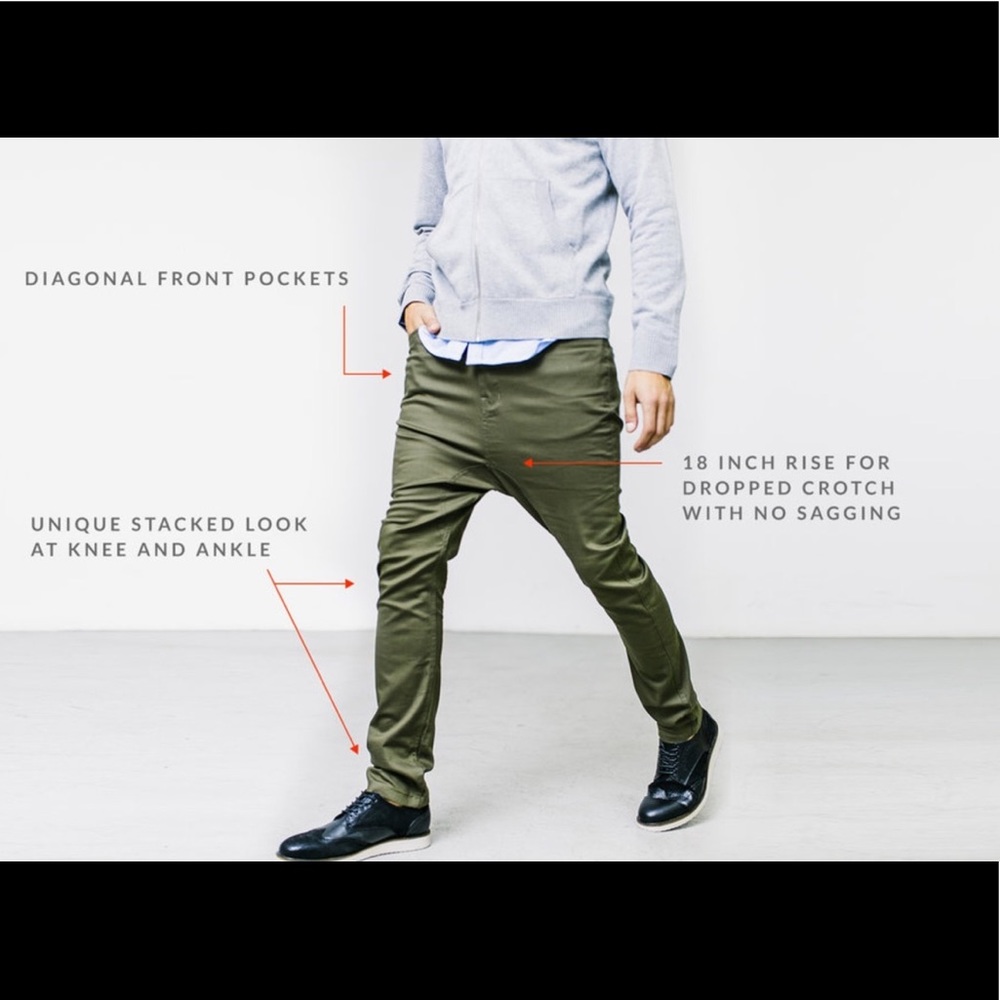Publish slim drop crotch pants