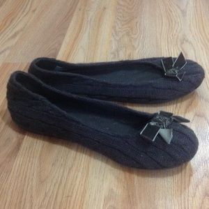 Brown flats with bows