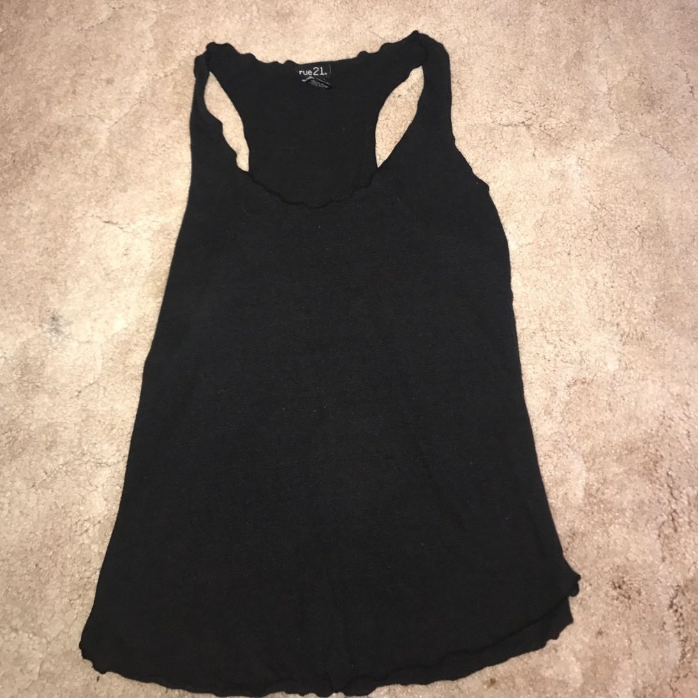 Loose black tank top