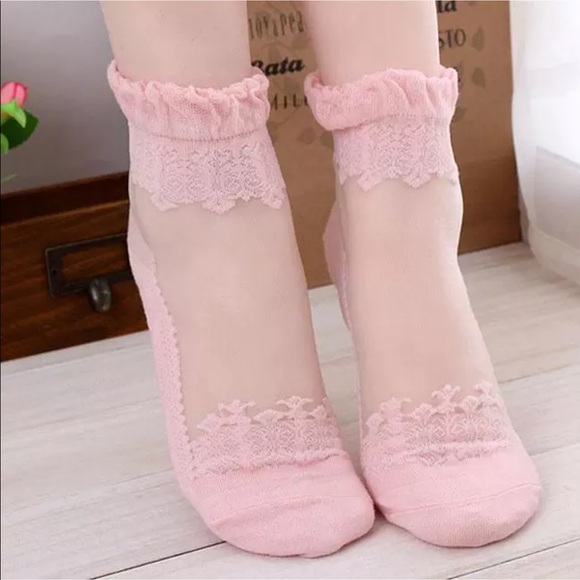 Barbie pink sugar candy ankle socks sheer - Picture 2 of 4