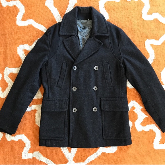 Guess Men S B Wool Blend Peacoat At Clothing Dark Gray Guess Men Peacoat