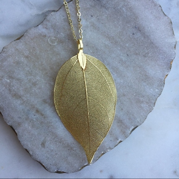 Handmade Gold Leaf Necklaces - Picture 4 of 6