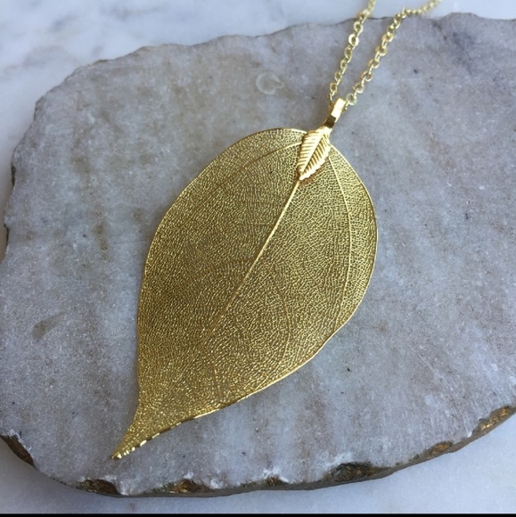 Handmade Gold Leaf Necklaces - Picture 5 of 6