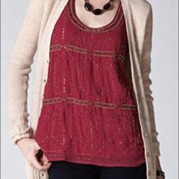 Fossil olive green and gold beaded and sequin top - Picture 5 of 16