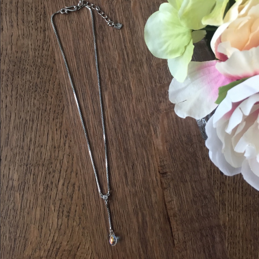 Swarovski Y drop crystal necklace