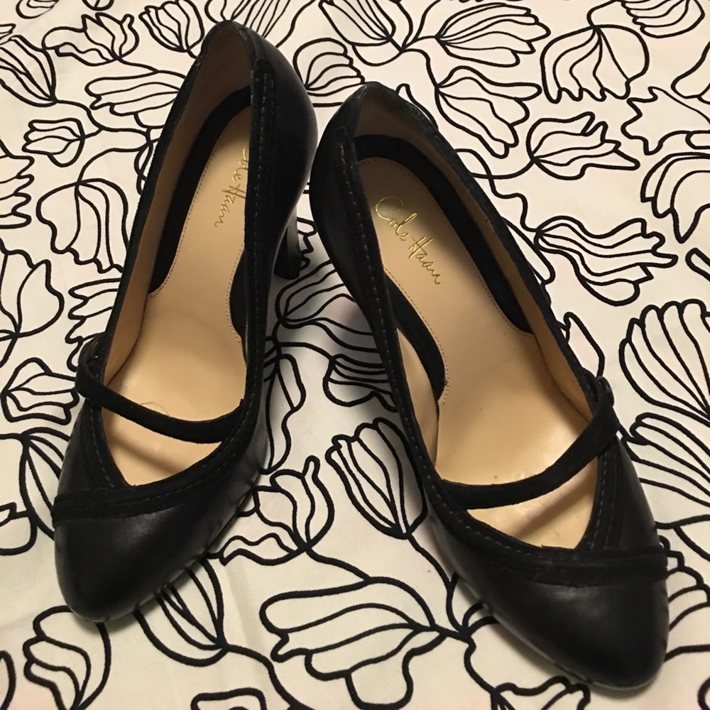 Cole Haan Leather High Heel Mary Janes Size 5.5