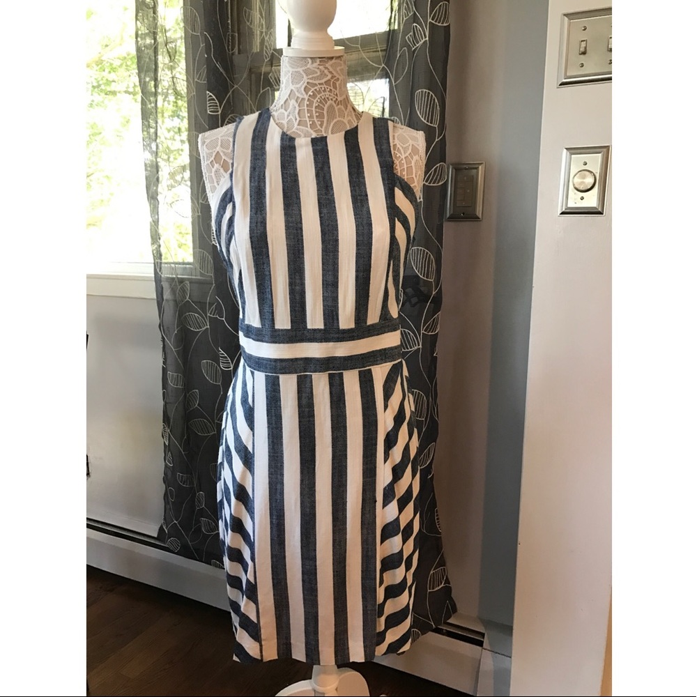 NWT Navy/Ivory Striped Dress