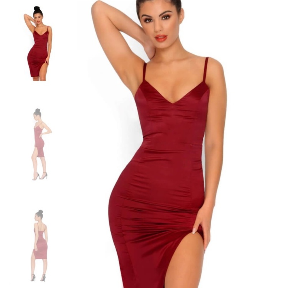 Red silk dress, more like a wine