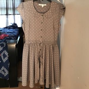 Super cute gray & pink polka dot dress