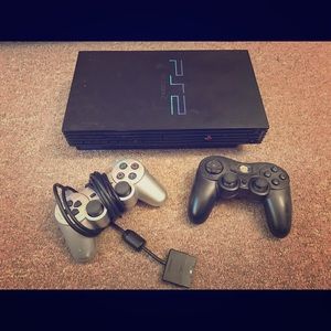PlayStation 2 with controllers
