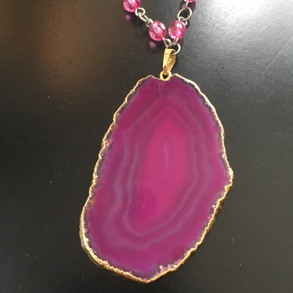 Handmade Natural Stone & Beaded Necklace
