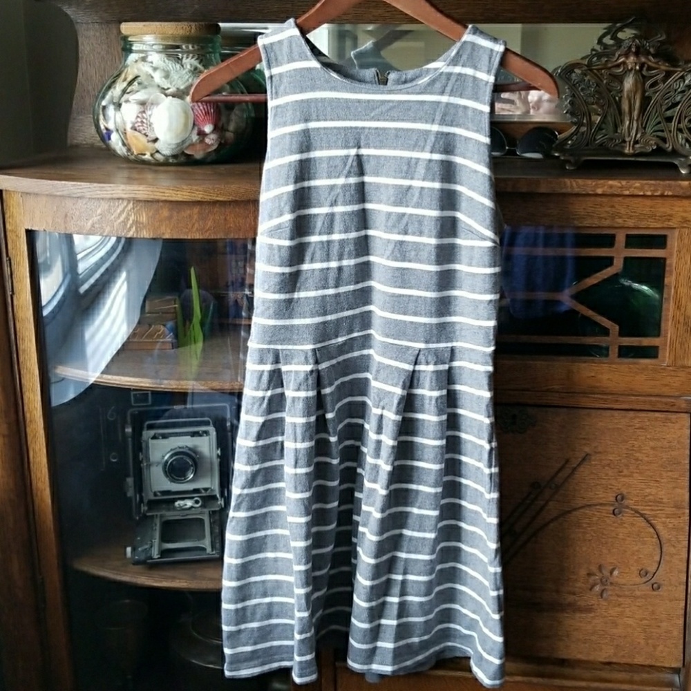 Loft Striped Grey Dress