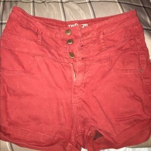Charlotte Russe burgundy red high waisted shorts