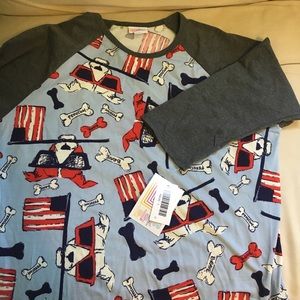 Lularoe Americana Randy Baseball t, BNWT