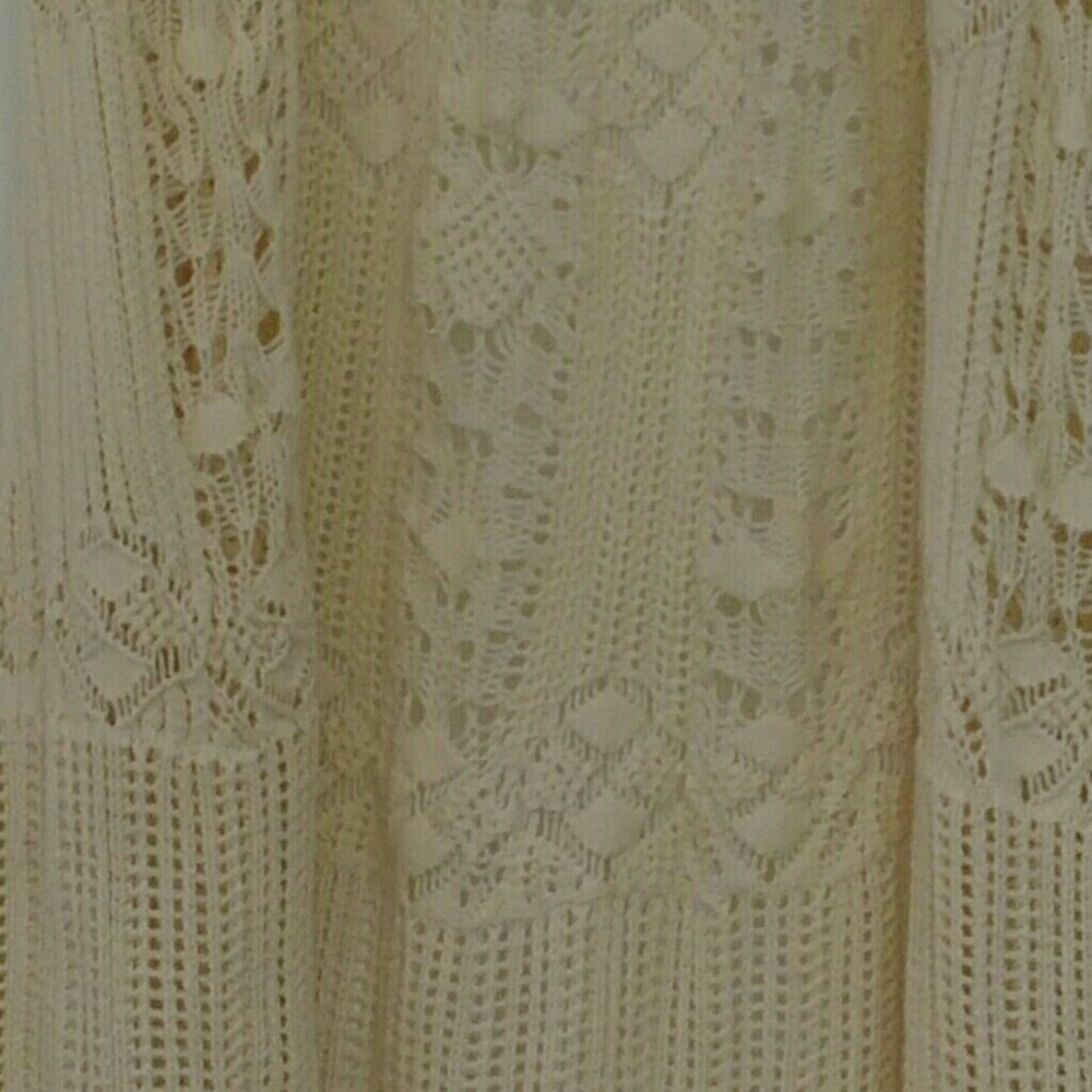 Stunning crochet cream lace vest similar to Joy