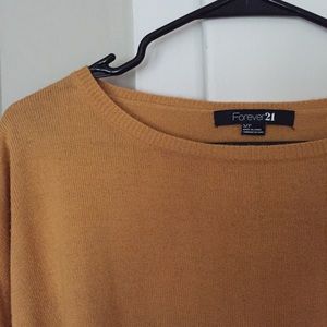 Forever 21 Mustard Cropped Sweater