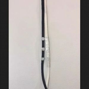 KATESPADE Leather Skinny Belt Set Of 2 Black/white