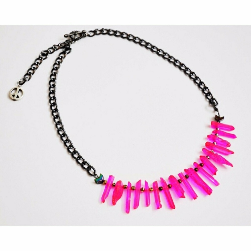 💎NEW💎 Neon Quartz Chain Statement Necklace
