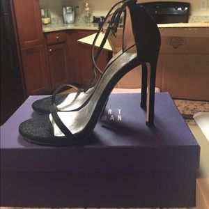Stuart weitzman black goosebump nudist size 9
