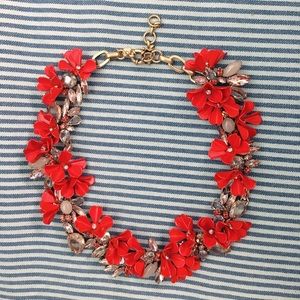 Beautiful j.crew red floral necklace