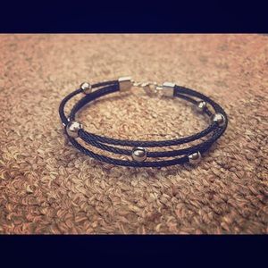 Black and silver metal bracelet