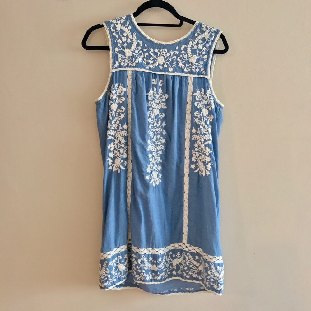 Joie chambray dress with lace detailing