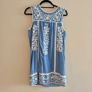 Joie chambray dress with lace detailing