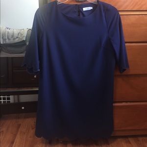 Navy blue scalloped dress