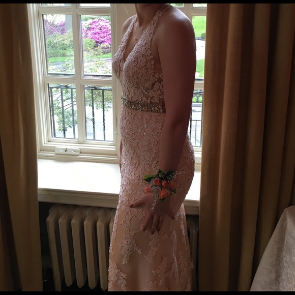 blush pink homecoming/prom with open back! - Picture 1 of 4