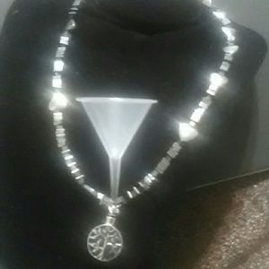 Hematite 16in necklace (Tree of Life urn)