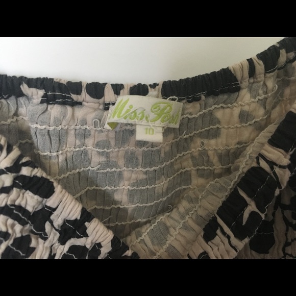 Black and white strapless casual dress - Picture 4 of 4