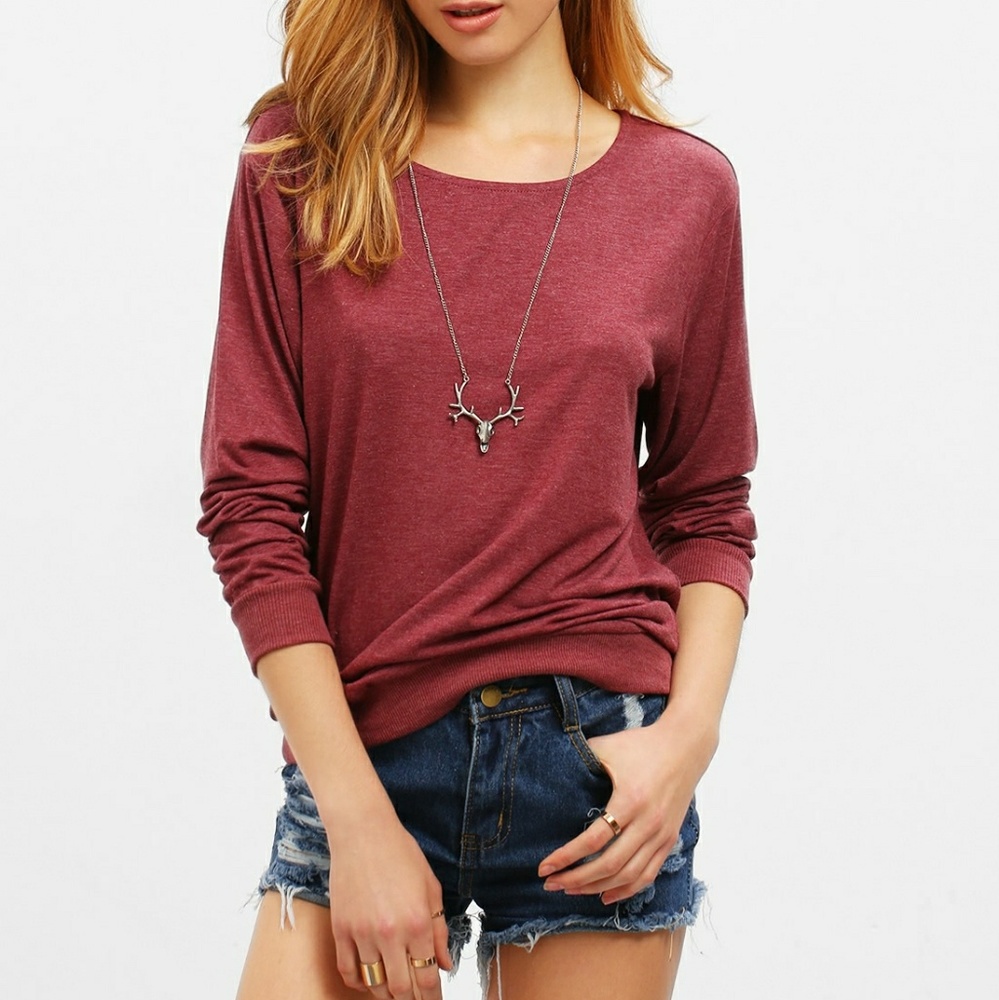 NWT Burgandy Red long sleeve Top