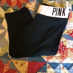 Pink cropped yoga pants
